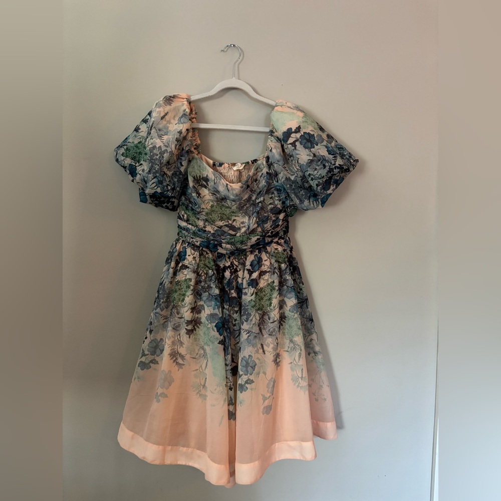 Anthropologie Let Me Be floral romantic mini dress size XS NWT - Picture 3 of 7